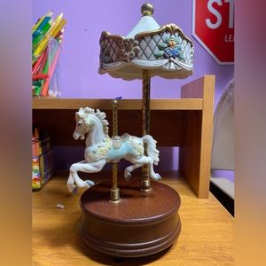 MUSICAL PORCELAIN CAROUSEL HORSE